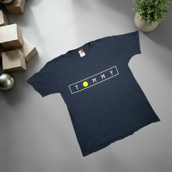 Tommy Hilfiger Other - Vintage Tommy Hilfiger Tennis Graphic T-Shirt Navy Blue Mens Large 90s Y2K Boxy